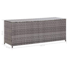 Tidyard Baule da Giardino, Baule Contenitore da Esterno in Polyrattan Grigio 150x50x60 cm