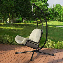 SoBuy Dondolo da Giardino e casa Lettino Prendisole in Metallo con Cuscino Incluso Max Portata 150 kg OGS52-MI