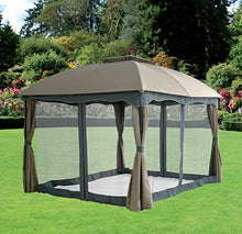 GAZEBO MOD. SIDNEY CON TENDE E ZANZARIERE MT. 3X4 COLORE ECRU CON CAMINO