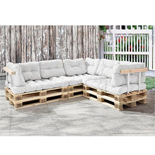 [en.casa] Divano Paletta - a 5 posti con Cuscini - (Bianco) Set Completo incl. bracciolo e Schienale