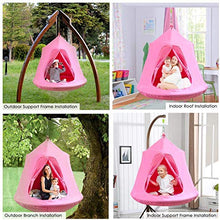 Femor Tenda da Gioco, Amaca da Altalena per Bambini, Tenda Mobile con Luci a LED, Impermeabile e Resistente ai Raggi UV, Sale Giochi per Bambini Interne ed Esterne, Regalo per Bambini (Rosa)
