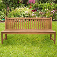 Panchina da giardino Ascoli in legno massiccio senza braccioli