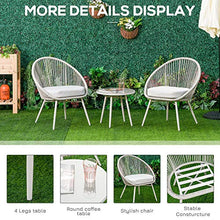 Set Salotto da Giardino 2 Poltrone e Tavolino in Rattan Bianco Crema