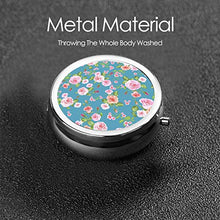 Rose Seamless Pattern Round Pill Container 3 Vano Metallo Medicina Caso Vitamina Organizzatore Titolare Scatola Decorativa per Viaggi All'aperto