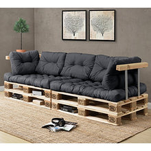 [en.casa] Divano Paletta Euro-sofá - a 3 posti con Cuscino - [Grigio Scuro] Set Completo incl. bracciolo e Schienale