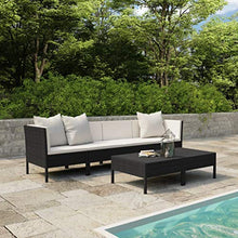 SKM Set Divani da Giardino 9 pz con Cuscini in Polyrattan Nero (39kg)
