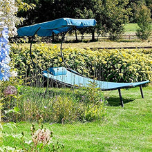 L&B-MR - Sedia reclinabile per giardino, con tettoia e cuscino, 202 x 119 x 160 cm