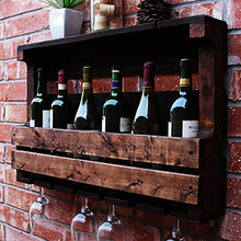 DJSMjbj - Portabottiglie da Parete in Legno, con Stelo Lungo, per Bicchieri e Sughero da Vino