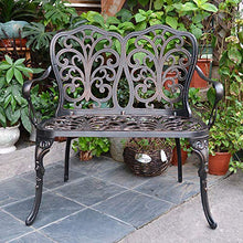 Panchina da giardino da giardino Panche lounge terrazza, Sedili in metallo pressofuso a 2 posti nel cortile, Sedia da veranda resistente alle intemperie 500 libbre per mobili da esterno