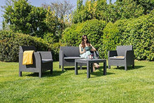 Toomax Set da Giardino Matilde 4 posti, Composto da 2 POLTRONE, 1 Sofa e 1 TAVOLINO, in Polipropilene, Art. 114, Colore Antracite - Arredi Casa