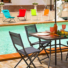 Sedia pieghevole nera in acciaio, da 45,5x86x53 cm Nero