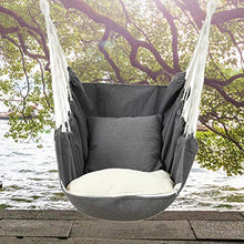 Poltrona sospesa 130 x 100 cm, comoda e durevole, amaca in cotone con cuscino, elegante, per interni ed esterni, balcone, camera da letto, patio, fino a 200 kg