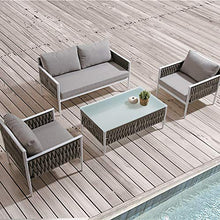 Meubletmoi - Divano basso a 2 posti da giardino in alluminio grigio e textilene intrecciato grigio – Jiji