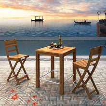 Interbuild, tavolo da bar Chicago in vero legno, 75 cm + 2 sedie da bar