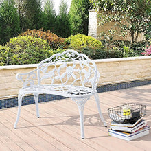 Giardino Panca Bianco Ghisa Antico Panchina in Ferro da Parco Shabby Rotondo