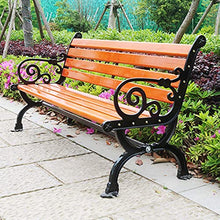 Panchina da giardino per esterni Panchine da terrazza per il tempo libero, panchina da cortile resistente alle intemperie con gambe in ghisa e legno di pino, panchina spaziosa e confortevole Panca