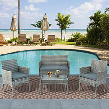 WYLZLIY-Home Set Mobili da Giardino Set Mobili da Esterno Balcone Set di Mobili Seduti Gruppo per 4 Persone Mobili da Giardino Set Mezzo Resistente alle Intemperie per Giardino Balcone Terrazza