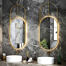 LBSI Specchio Ovale da Parete Bagno con Illuminazione LED Specchio a Muro, Specchio per Bagno Specchio Sospeso per Trucco Sospeso a Soffitto