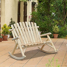 Outsunny Panchina Panca a Dondolo da Giardino a 2 Posti in Legno 114 × 96 × 98cm