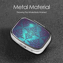 Scatola quadrata per pillole medicinali Fancy Teal to Purple Damascato Fashion Organizer per pillole da viaggio Dispenser per vitamine integratori