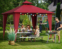 Deuba Gazebo da Giardino Sairee 3,5x3,5cm Impermeabile sovratetto UV50+ Padiglione da Esterno terrazza Rosso