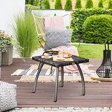 Tavolino da Giardino 45x45x44 cm in Rattan Sintetico Grigio