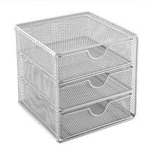 OSCO SM3DS-SLV Small Wire Mesh 3 Drawer Chest - Silver