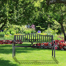 Relaxdays Panca da Giardino con Tavolino Pieghevole, 3 Posti, Tavolo Integrato, HxLxP 90 x 150 x 57,5 cm, Nero