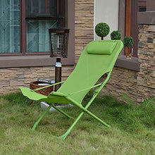 Poltrone LHA Sedia reclinabile Pieghevole da Spiaggia per Il Tempo Libero (Colore : Green)