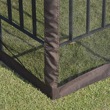 Outsunny Gazebo da Giardino 3x3m con Zanzariera e Tetto a 2 Livelli, Mensole Laterali e Ganci, caffè