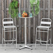 giordano shop Set Tavolino Alto e 2 Sgabelli da Giardino in Alluminio e Acciaio