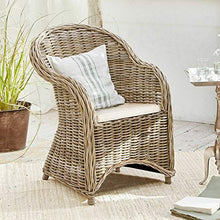Loberon Poltrona Margate, Rattan, Cotone, Poliuretano, L/A/P ca. 65/90/75 cm, Marrone