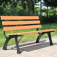 Panca con schienale per terrazza da giardino, panchina per il tempo libero da esterno 2-3 posti in ghisa, sedia da portico in legno di plastica resistente agli agenti atmosferici per mobili da ingre