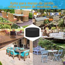 HAOHUI Copertura per Mobili da Giardino, Impermeabile Anti-UV Resistente Antistrappo Tessuto Oxford Copertura Rotonda per Tavolo da Giardino, per Mobili da Giardino