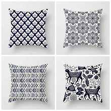 Federe Cuscini Divano 45X45,Serie Di Porcellana Blu E Bianca Stampata Mandala Copridivano, Fodera Per Cuscino Lombare Per Divano Da Ufficio, Set Di Articoli Per La Decorazione Della Casa Di 4, Stile 7