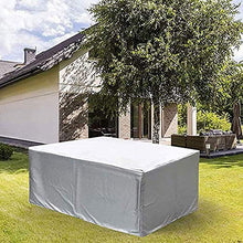 QIANC Copertura Tavolo Esterno,Coperture per Set Arredo Giardino,Impermeabile e Resistente UV,per divani e sedie,350x260x70cm(136x101x27in)_Silver