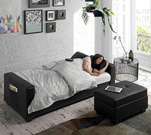 ECO-DE Divano letto con funzione massaggio BELLAGIO Color Nero Con Ottomana ECO-8220