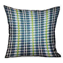 Plutus - Cuscino per Interni ed Esterni, con Nappe, Motivo a Righe Blu, Acrilico, Blue, Double Sided 20" x 20"