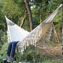 FFAN Amache, Amaca, Boho Grande Frangia Brasiliana macramè 2 Persone Doppia Amaca Deluxe Altalena Sedia a Rete Sedia sospesa per Interni altalene Amaca Confortevole