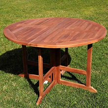 San Marco Tavolo Tondo richiudibile in Teak 120 cm e 4 sedie