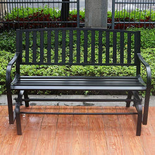 Giardino Doppio Sede in Acciaio ALIANTE BANCO (Color : Black)