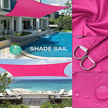 CH-GTJ Tenda A Vela Rettangolare,Antivento Impermeabile Protezione Raggi UV per Giardino Terrazza Campeggio,Rose Red,4X4m