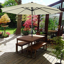 UISEBRT 300cm Ombrellone da giardino in alluminio, inclinabile, con manovella, protezione UV 40+, con LED, Beige