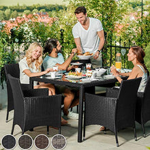 TecTake 403397 Set di Mobili, Poli Rattan 6+1, Arredamento Giardino, Involucro Protettivo, Viti in Acciaio Inox, Grigio