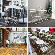 Zhyaj Set di Sedie E Tavoli da Giardino - Premium Patio Bistro Set Bistro - Impermeabile Mobili da Balcone in Metallo,Bianca