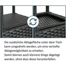 Casaria Tavolo da Giardino Rotondo Ø60cm polyrattan tavolino da Balcone mobili da Esterno terrazza Bar Nero