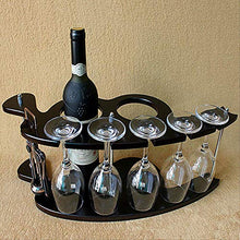 Scaffale per vino, mobili da bar in legno, può contenere due bottiglie di vino rosso e 6 bicchieri di vino.