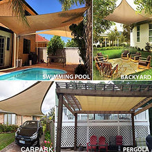 Yidaxing Tenda da Sole Rettangolare a Vela da 2 x 3 Metri, Tenda da Sole Impermeabile con Protezione dai Raggi UV per Patio, Giardino, Esterno, Colore Sabbia