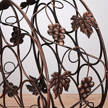 GJSN Cremagliera da Vino, Bronzo in Ferro Battuto/Brown Brown Desktop Robusto Rogusa Base Portata Saldata Staiata Durata Durale 6 Optional 7 Bottiglie Di Decorazioni per Vini,Marrone Scuro