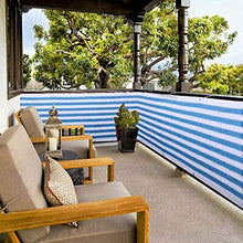 YZJL Steccati Protezione Anti-UV Traspirante antiruggine Occhielli Balcone recinto privato a Righe Ombrellone Parabrezza Deck Ombra Vela Scherma Giardino (Color : Blue, Size : 1.2x3m)